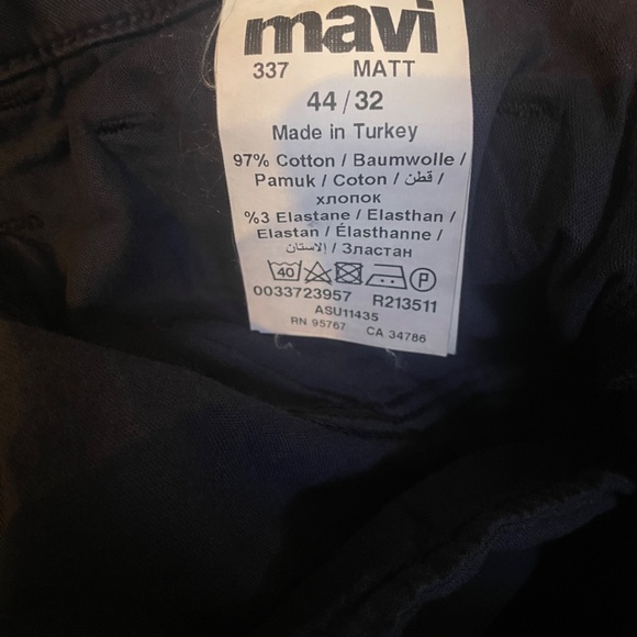 Mavi Men's Matt Relaxed Straight Leg Chino Pants - Black - Size 44x32 - Picture 7 of 7